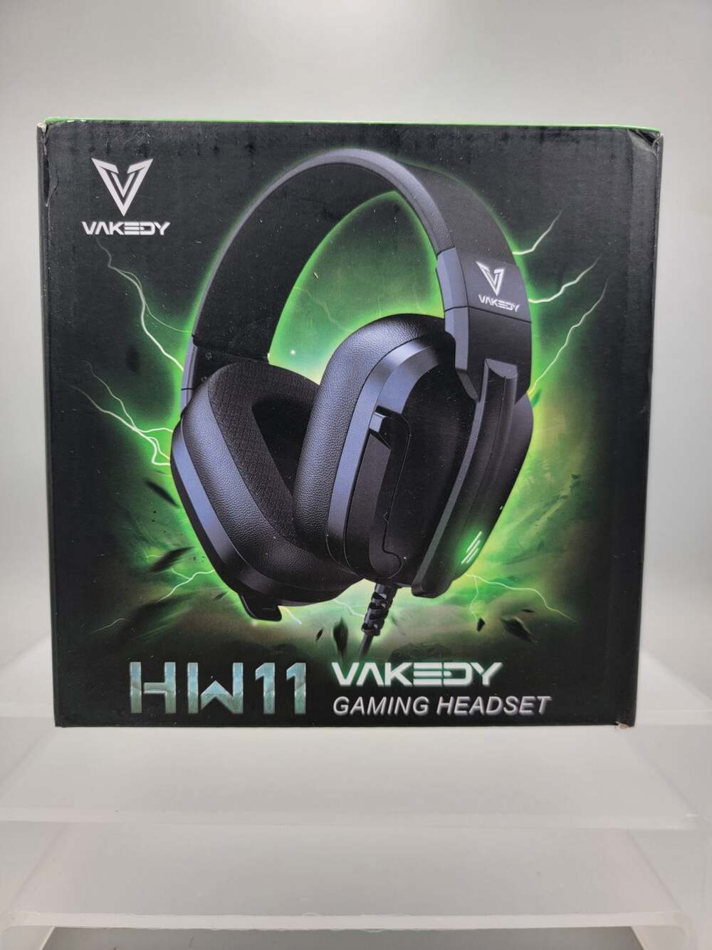 Vakedy Black & Blue Wireless Gaming Headset Bluetooth Over Ear Headphones